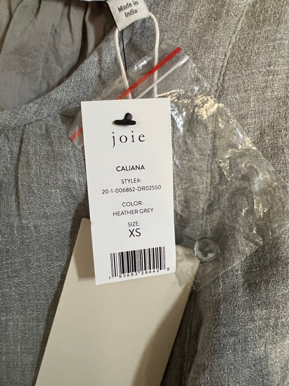 Joie “calinana” Light Gray Ruffle-Trim Casual Dress - Picture 3 of 4